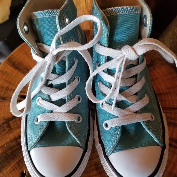 aqua high top converse